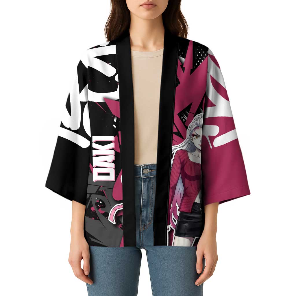 Daki Demon Slayer Kimono Pink Graffiti Anime Aesthetic