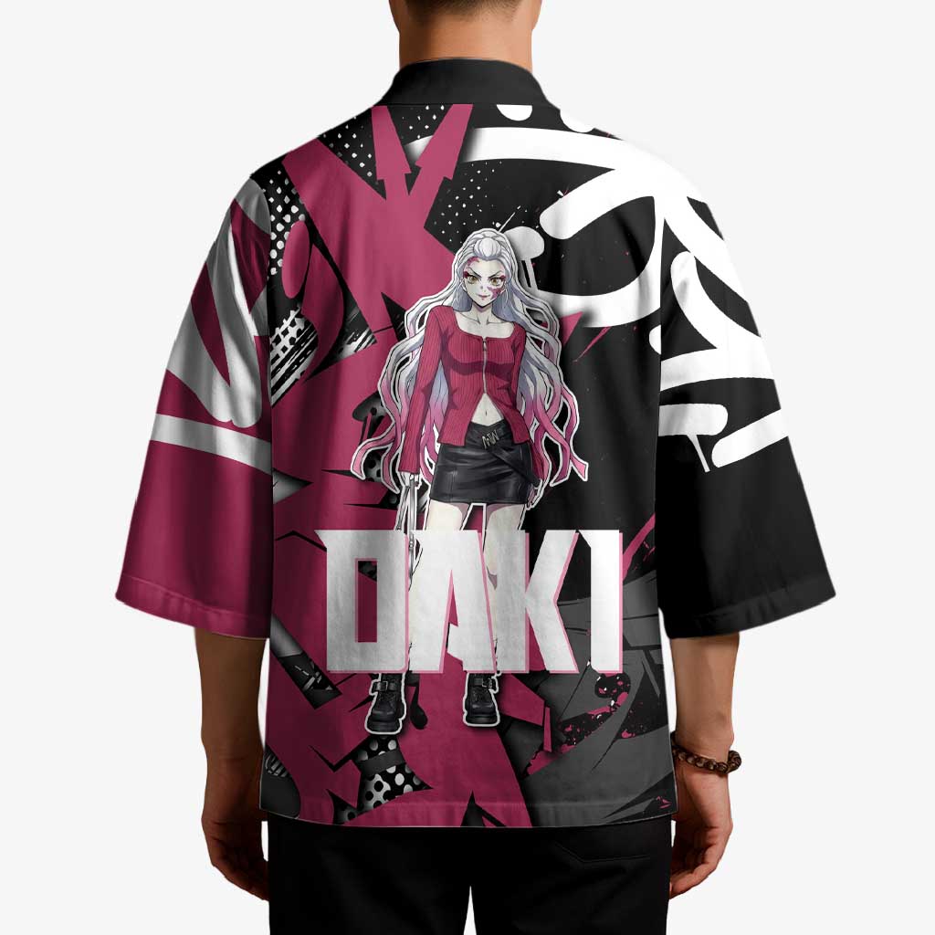 Daki Demon Slayer Kimono Pink Graffiti Anime Aesthetic