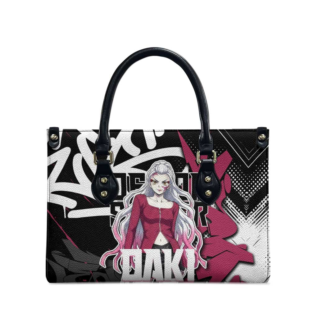 Daki Demon Slayer Leather Bag Pink Graffiti Anime Aesthetic