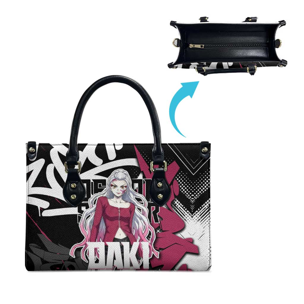 Daki Demon Slayer Leather Bag Pink Graffiti Anime Aesthetic