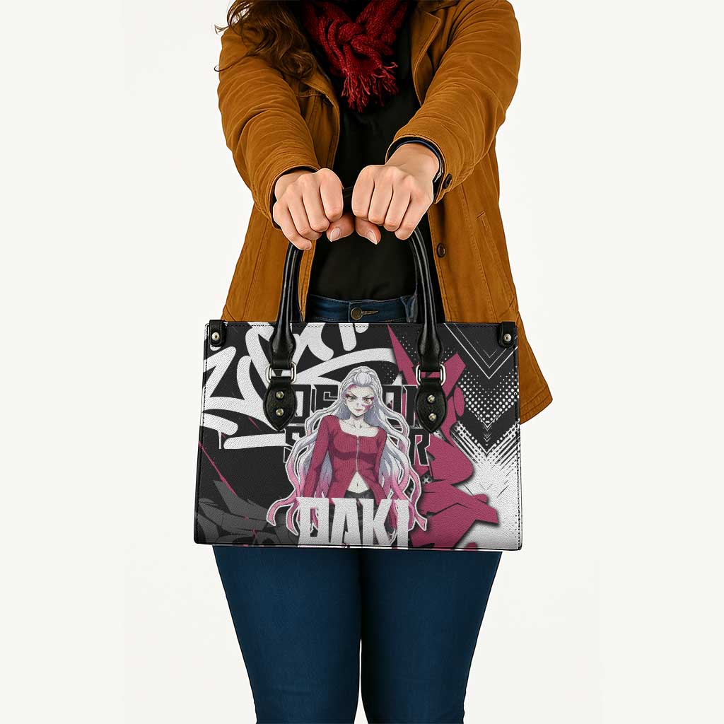 Daki Demon Slayer Leather Bag Pink Graffiti Anime Aesthetic