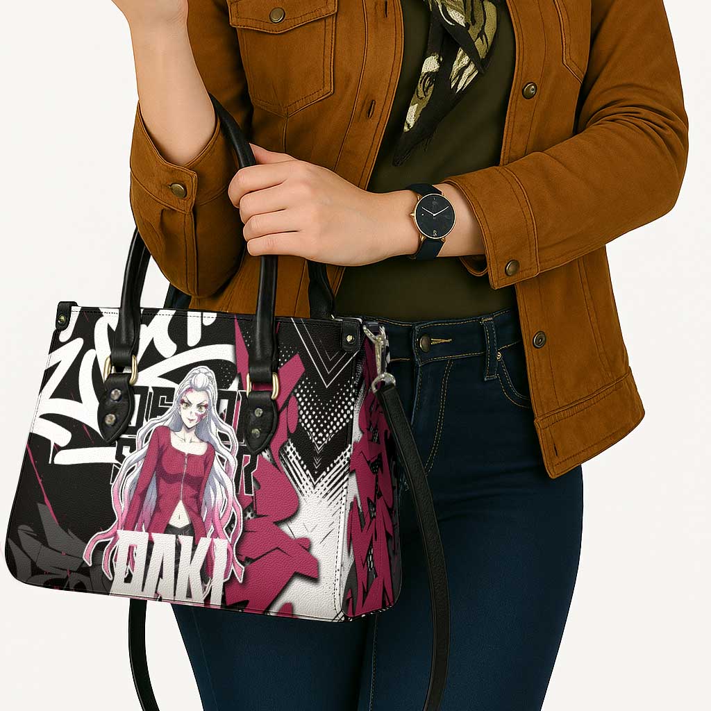 Daki Demon Slayer Leather Bag Pink Graffiti Anime Aesthetic