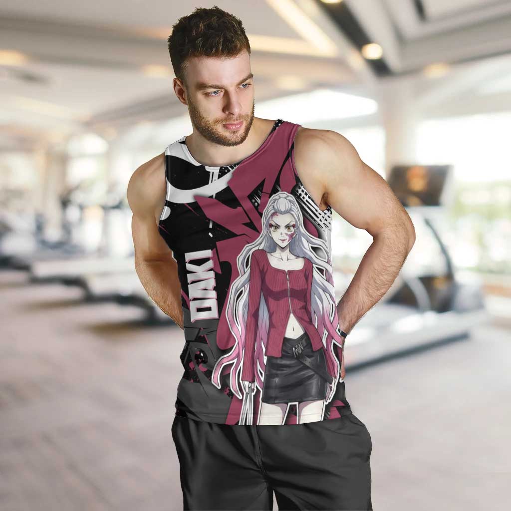 Daki Demon Slayer Men Tank Top Pink Graffiti Anime Aesthetic