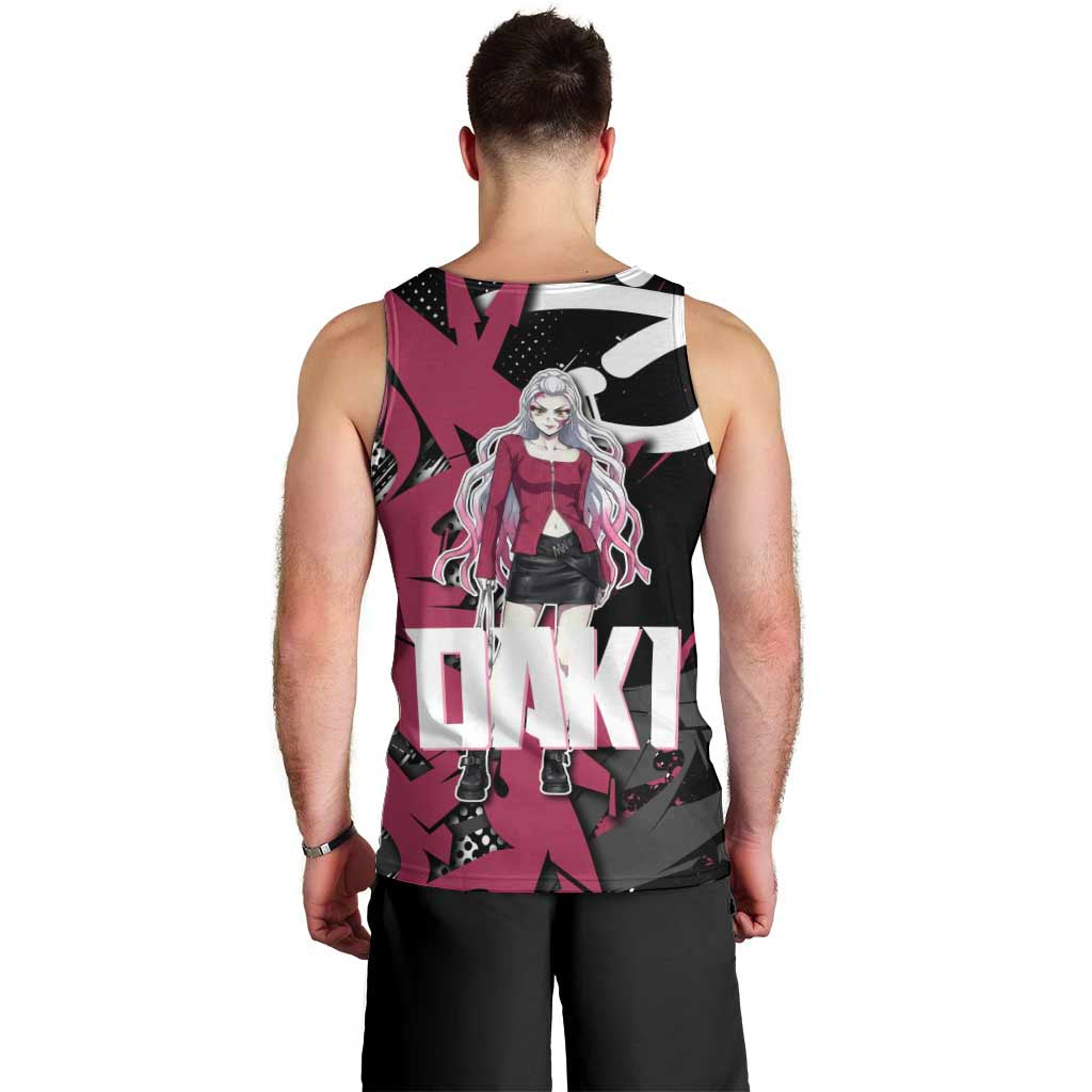 Daki Demon Slayer Men Tank Top Pink Graffiti Anime Aesthetic