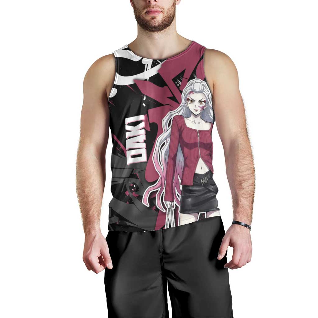 Daki Demon Slayer Men Tank Top Pink Graffiti Anime Aesthetic