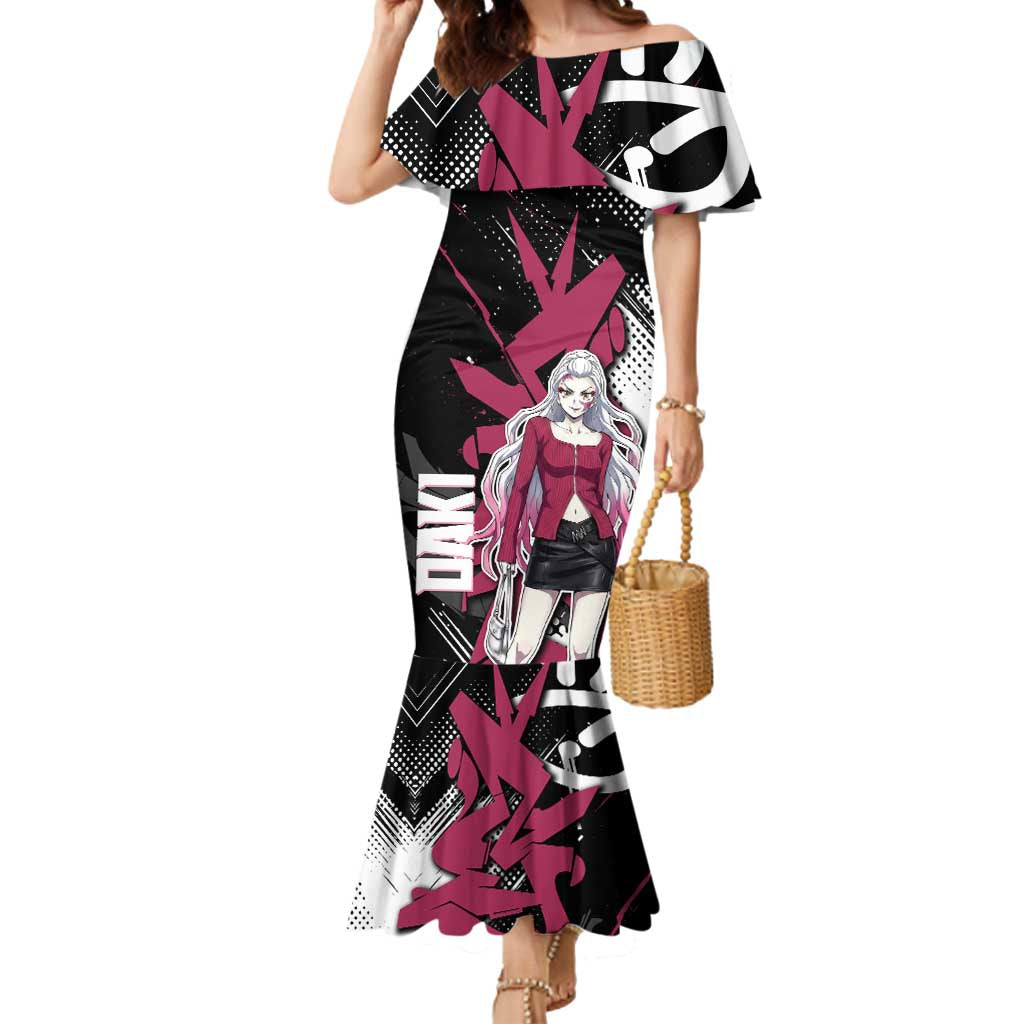 Daki Demon Slayer Mermaid Dress Pink Graffiti Anime Aesthetic