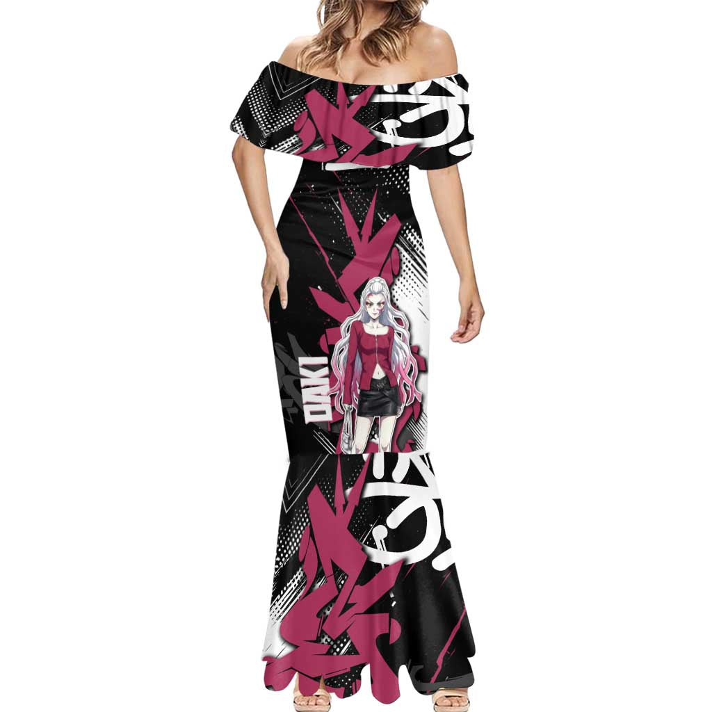 Daki Demon Slayer Mermaid Dress Pink Graffiti Anime Aesthetic