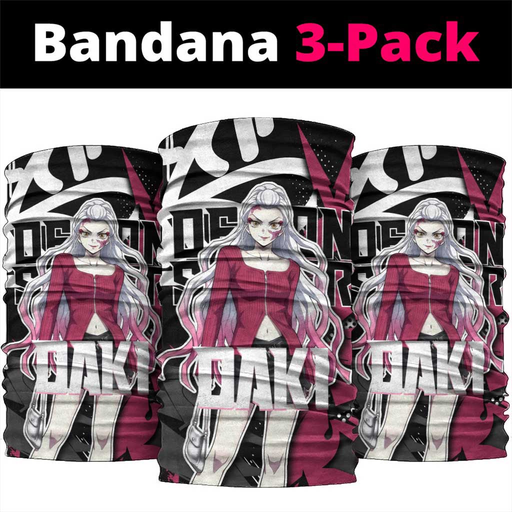 Daki Demon Slayer Neck Gaiter Pink Graffiti Anime Aesthetic
