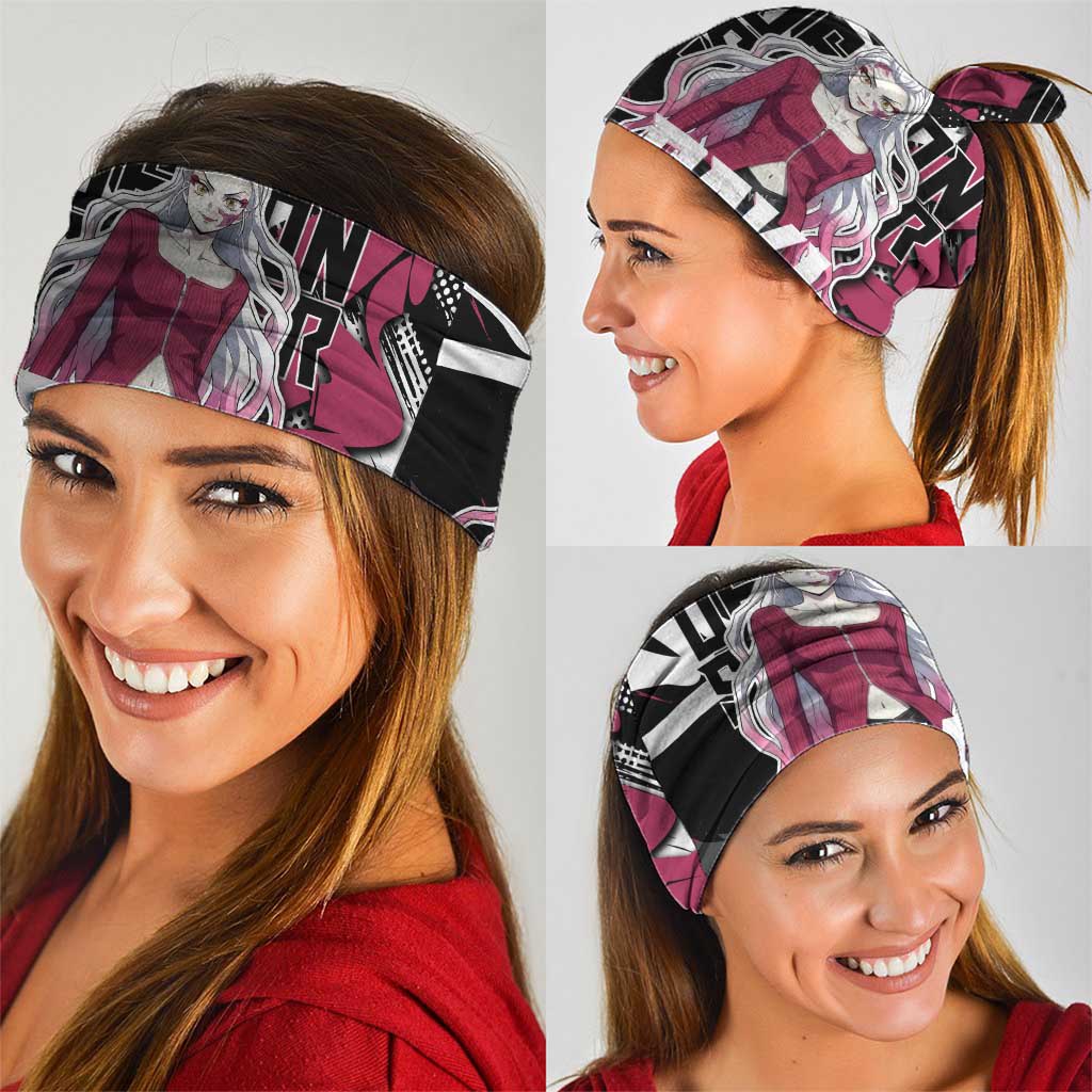 Daki Demon Slayer Neck Gaiter Pink Graffiti Anime Aesthetic