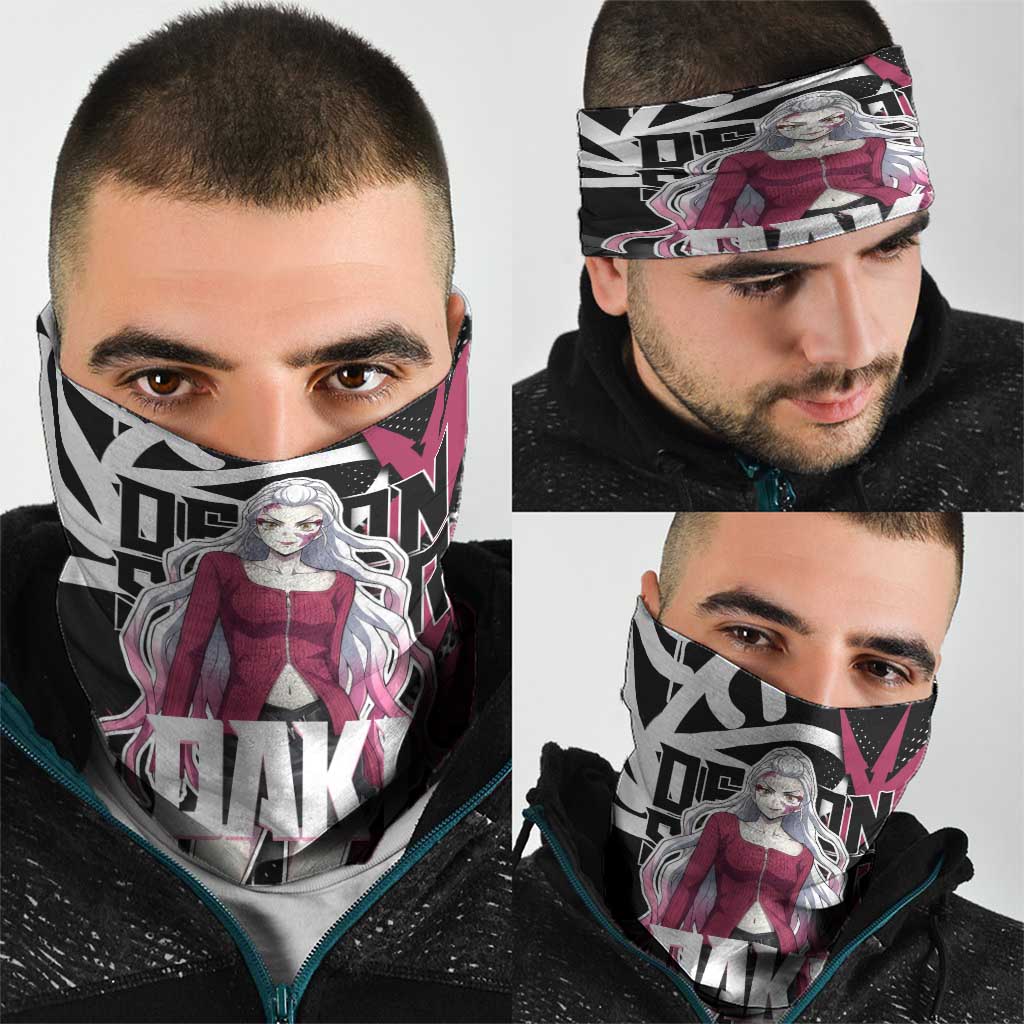 Daki Demon Slayer Neck Gaiter Pink Graffiti Anime Aesthetic