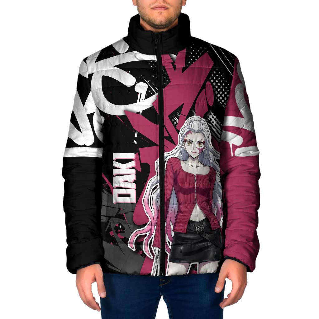Daki Demon Slayer Padded Jacket Pink Graffiti Anime Aesthetic