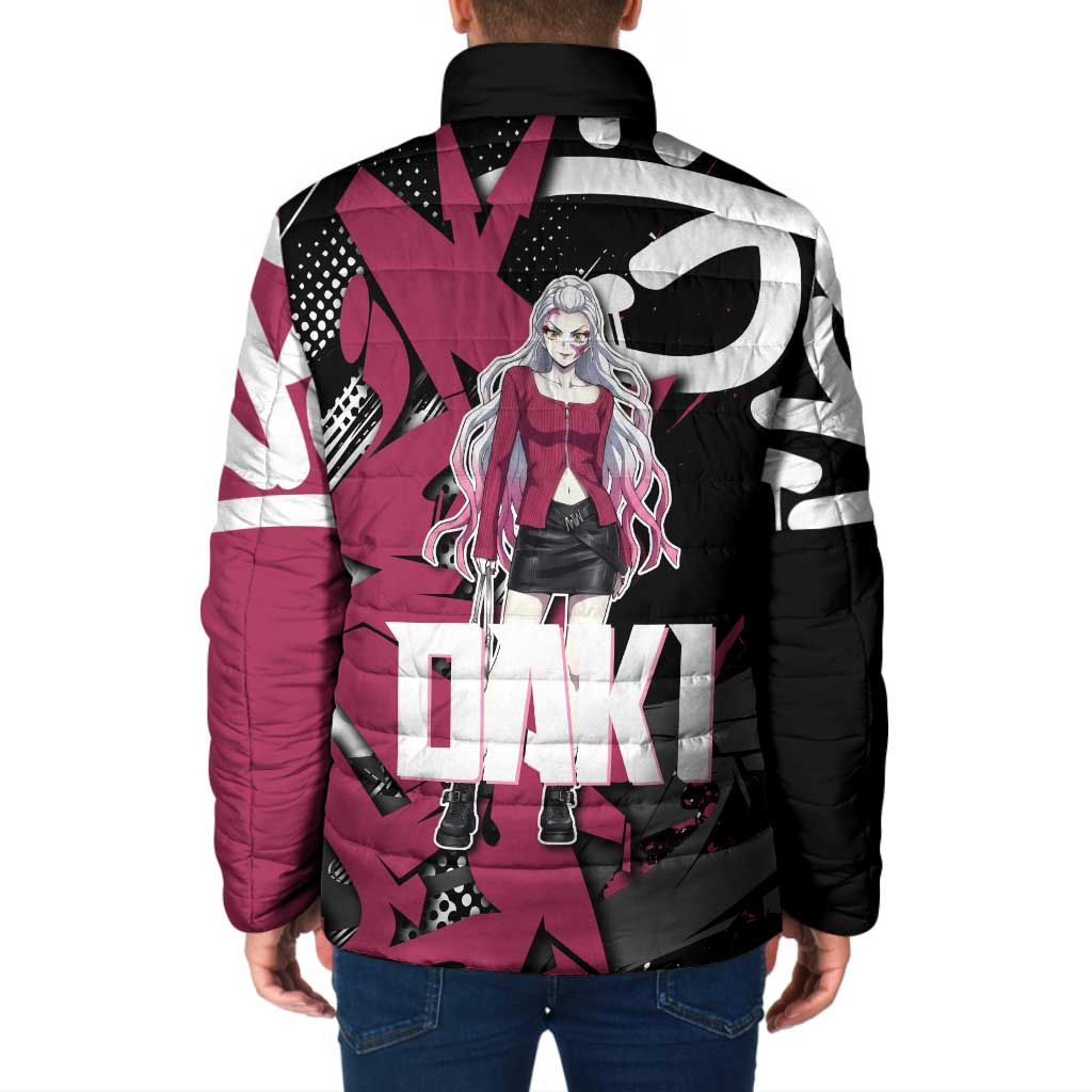 Daki Demon Slayer Padded Jacket Pink Graffiti Anime Aesthetic