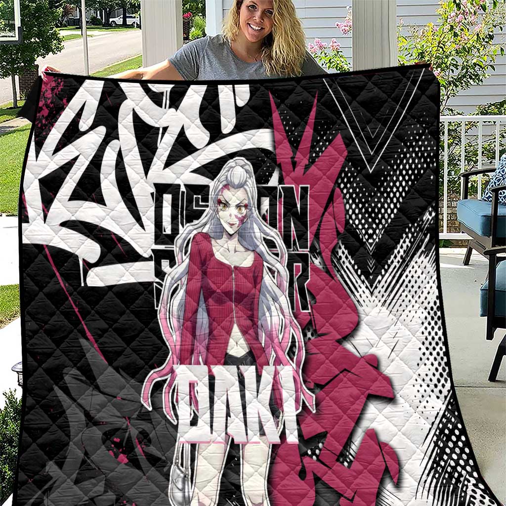 Daki Demon Slayer Quilt Pink Graffiti Anime Aesthetic