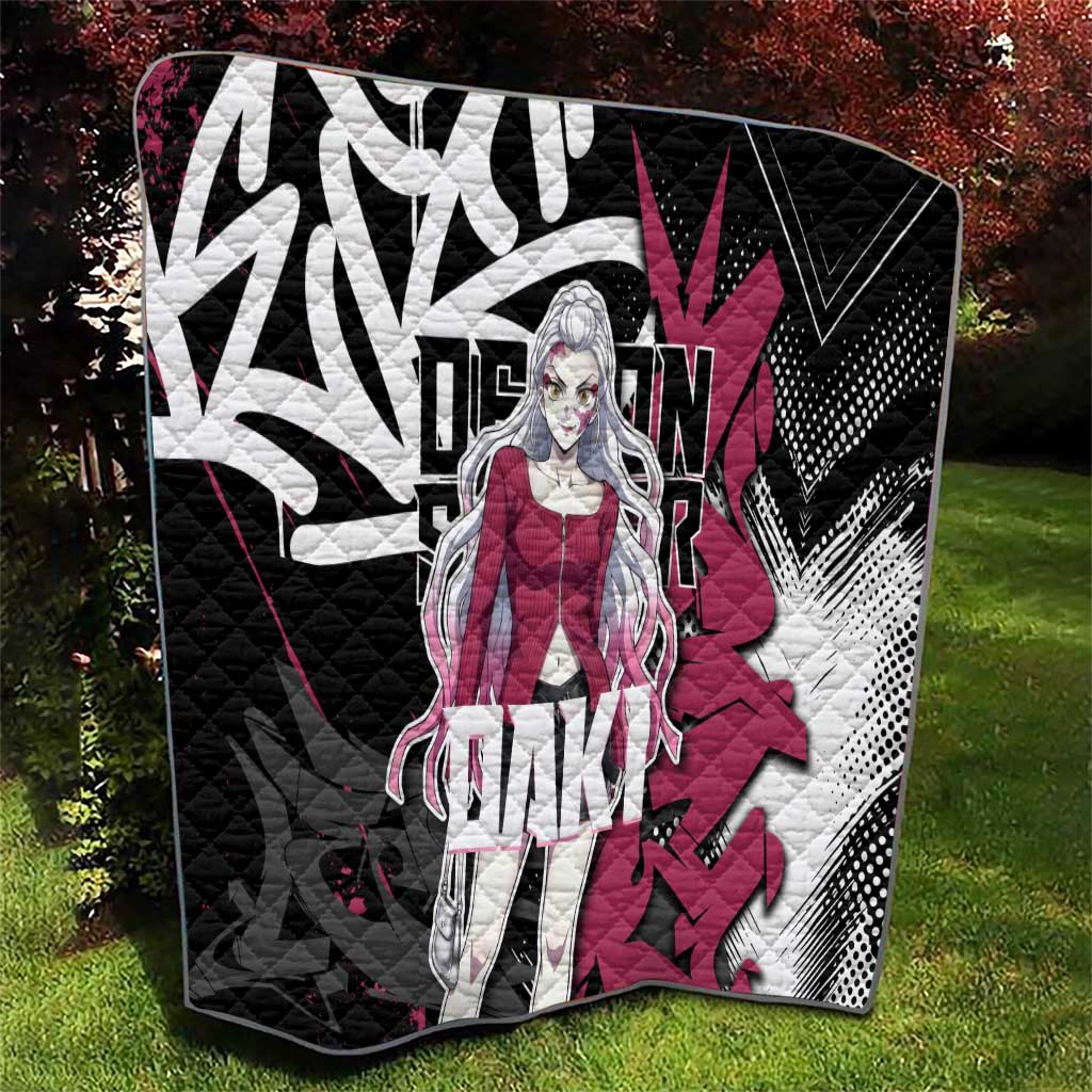 Daki Demon Slayer Quilt Pink Graffiti Anime Aesthetic
