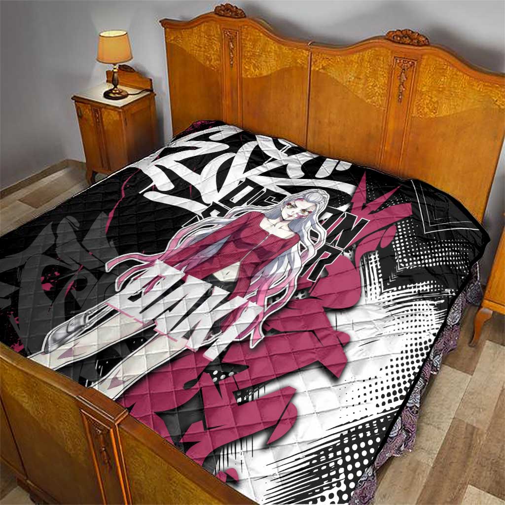 Daki Demon Slayer Quilt Pink Graffiti Anime Aesthetic
