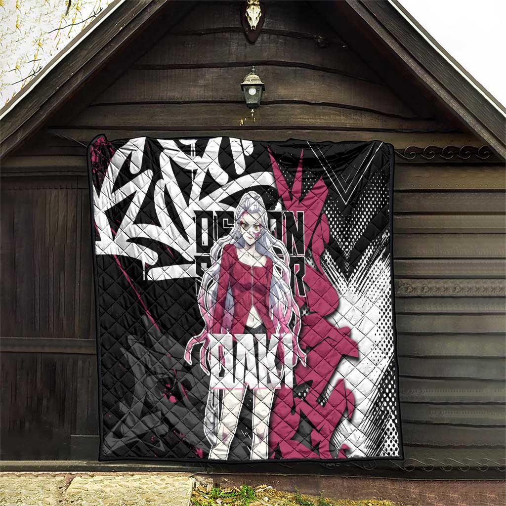 Daki Demon Slayer Quilt Pink Graffiti Anime Aesthetic