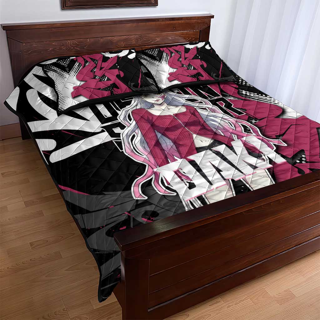 Daki Demon Slayer Quilt Bed Set Pink Graffiti Anime Aesthetic