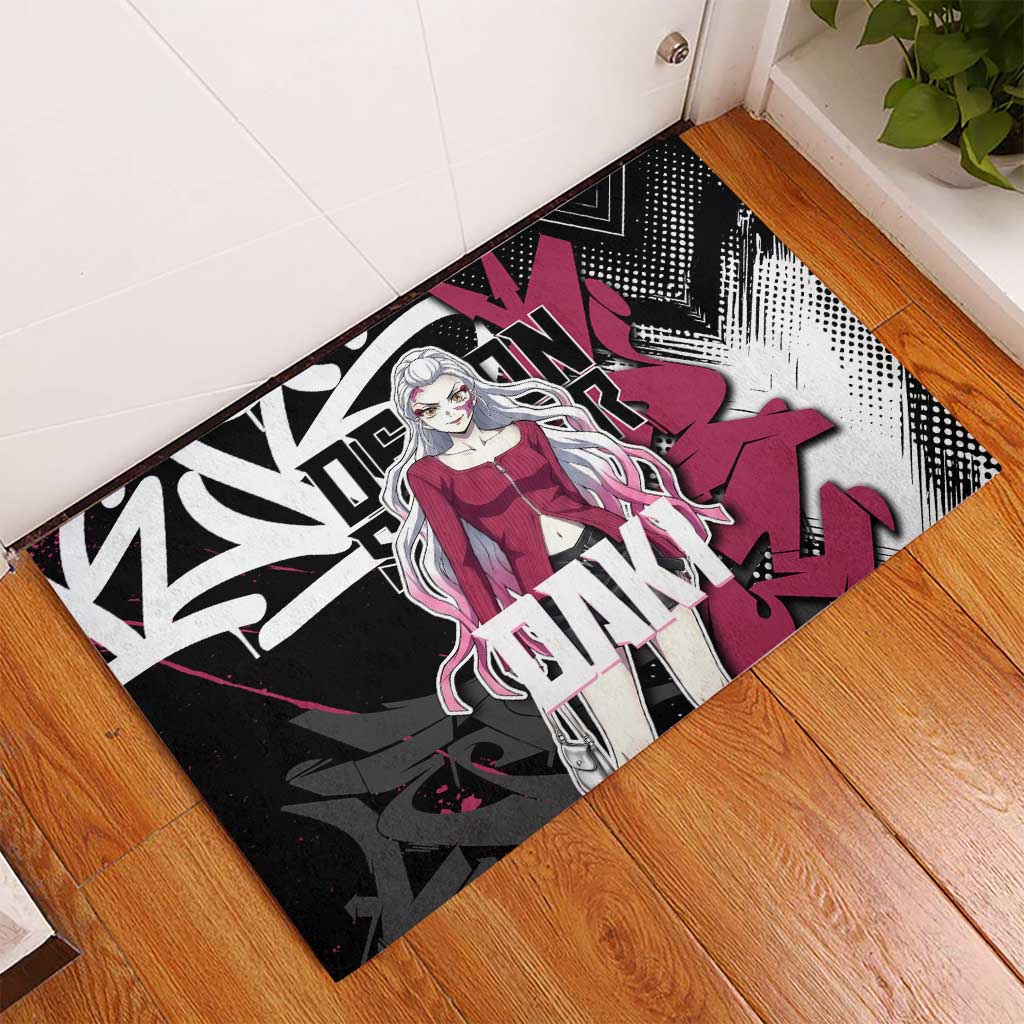 Daki Demon Slayer Rubber Doormat Pink Graffiti Anime Aesthetic