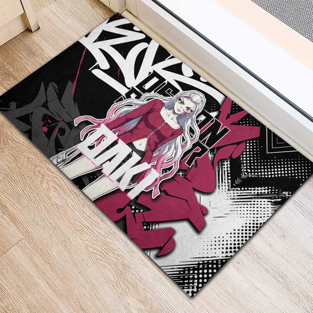 Daki Demon Slayer Rubber Doormat Pink Graffiti Anime Aesthetic
