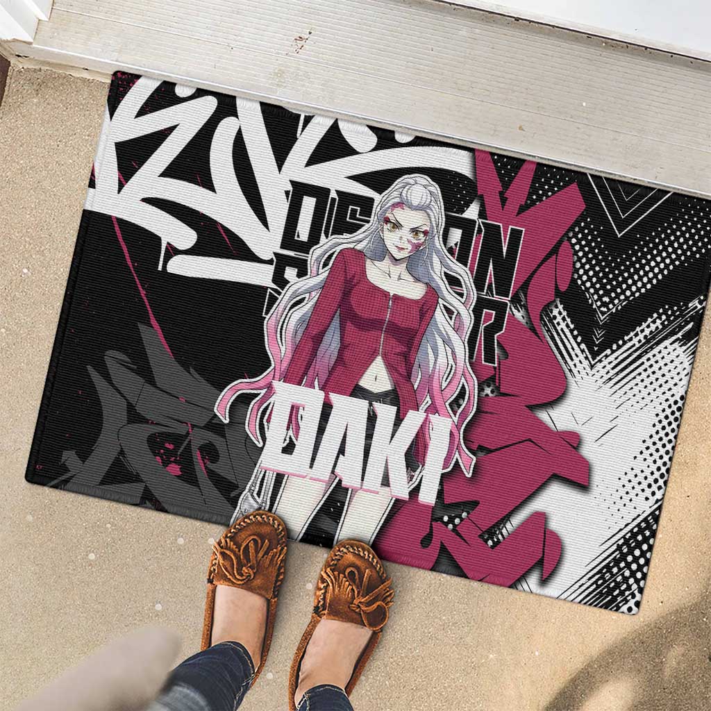 Daki Demon Slayer Rubber Doormat Pink Graffiti Anime Aesthetic