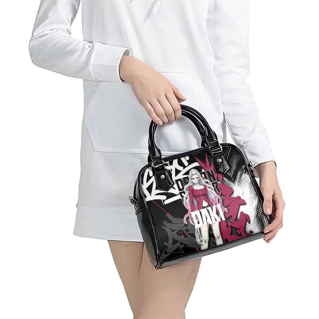 Daki Demon Slayer Shoulder Handbag Pink Graffiti Anime Aesthetic