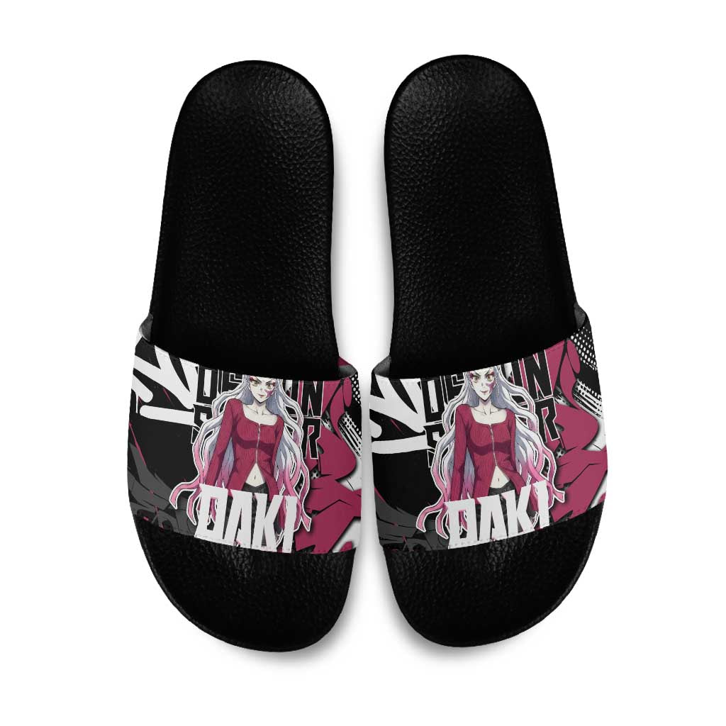 Daki Demon Slayer Slide Sandals Pink Graffiti Anime Aesthetic