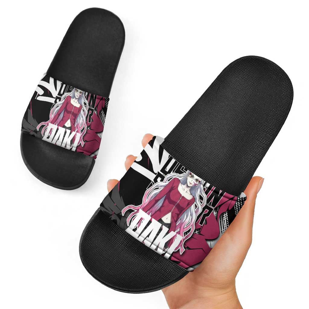 Daki Demon Slayer Slide Sandals Pink Graffiti Anime Aesthetic
