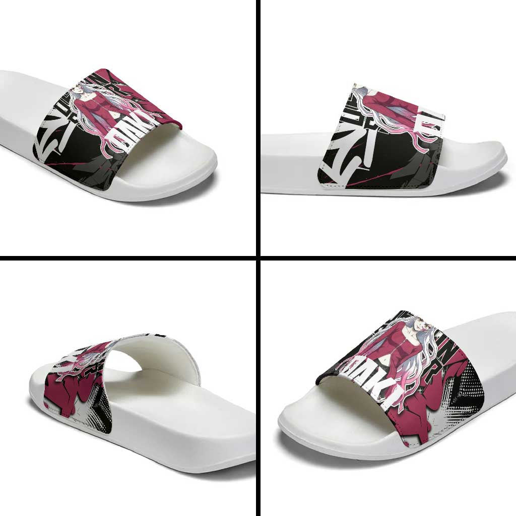 Daki Demon Slayer Slide Sandals Pink Graffiti Anime Aesthetic