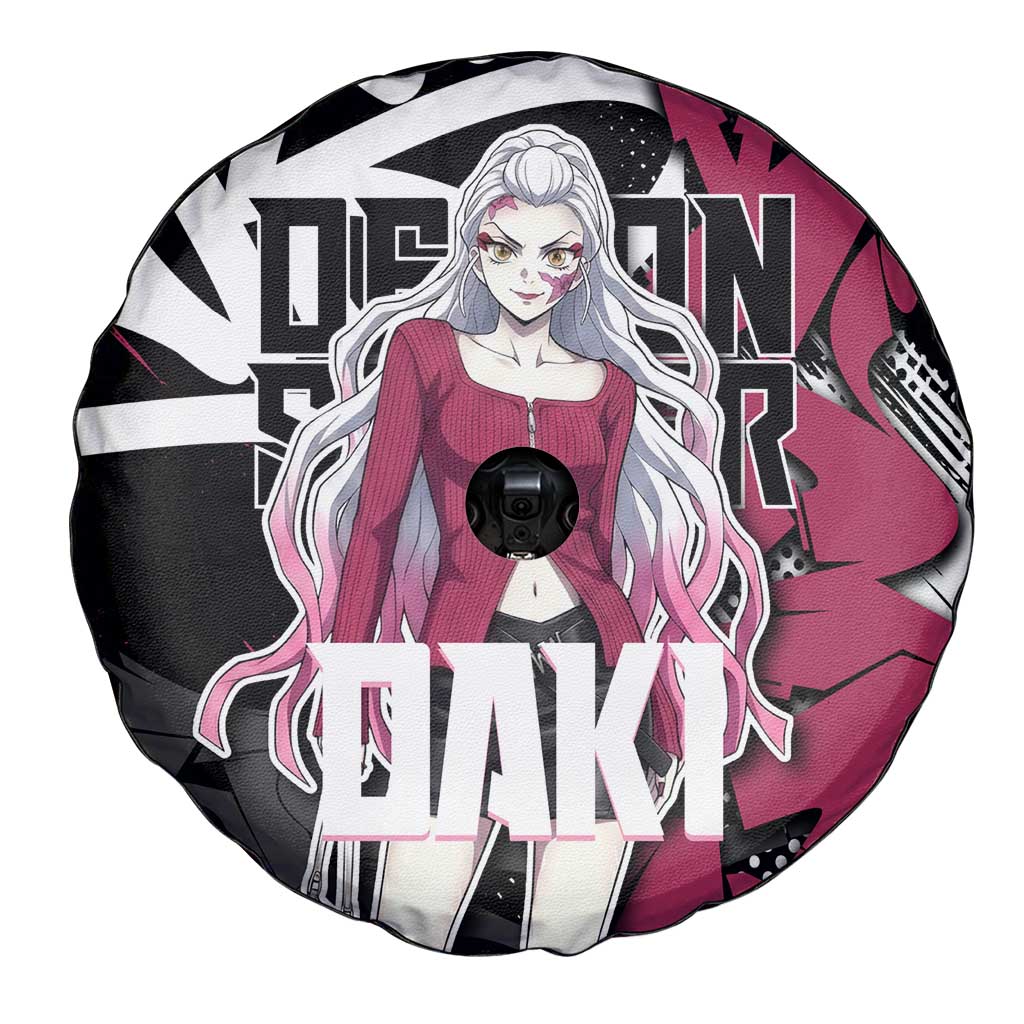 Daki Demon Slayer Spare Tire Cover Pink Graffiti Anime Aesthetic
