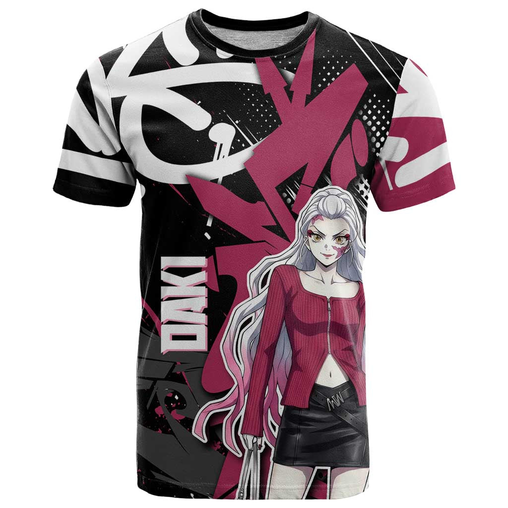 Daki Demon Slayer T Shirt Pink Graffiti Anime Aesthetic