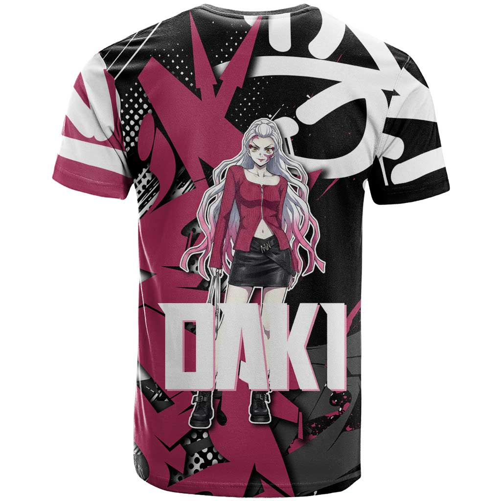 Daki Demon Slayer T Shirt Pink Graffiti Anime Aesthetic