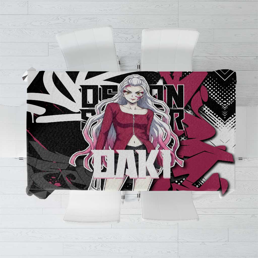 Daki Demon Slayer Tablecloth Pink Graffiti Anime Aesthetic