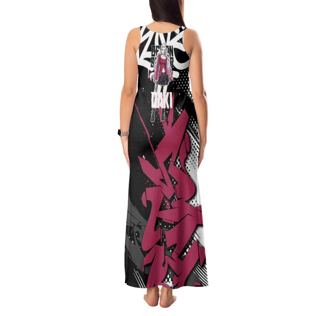 Daki Demon Slayer Tank Maxi Dress Pink Graffiti Anime Aesthetic