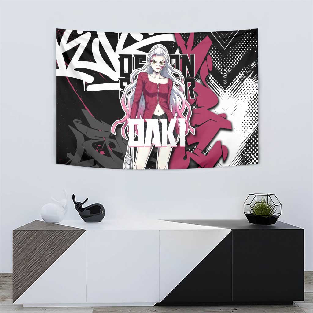 Daki Demon Slayer Tapestry Pink Graffiti Anime Aesthetic