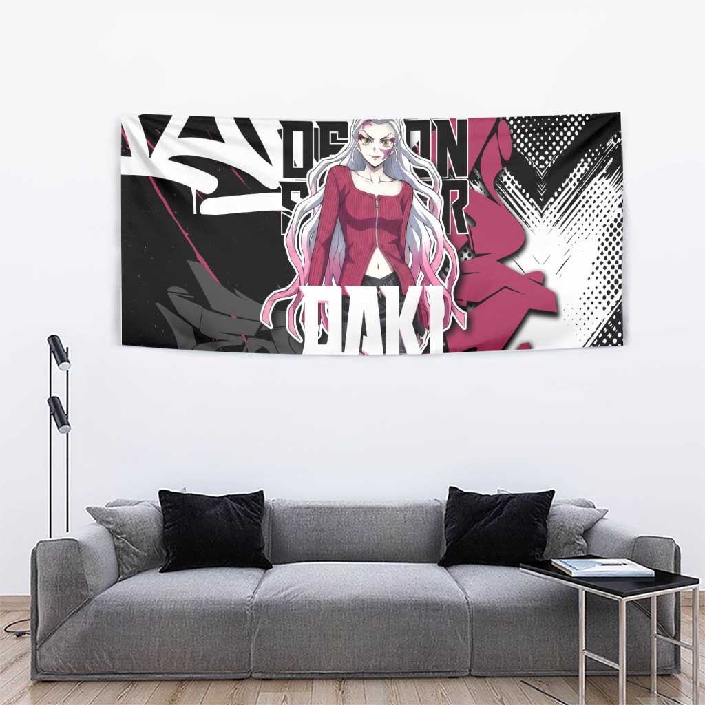 Daki Demon Slayer Tapestry Pink Graffiti Anime Aesthetic