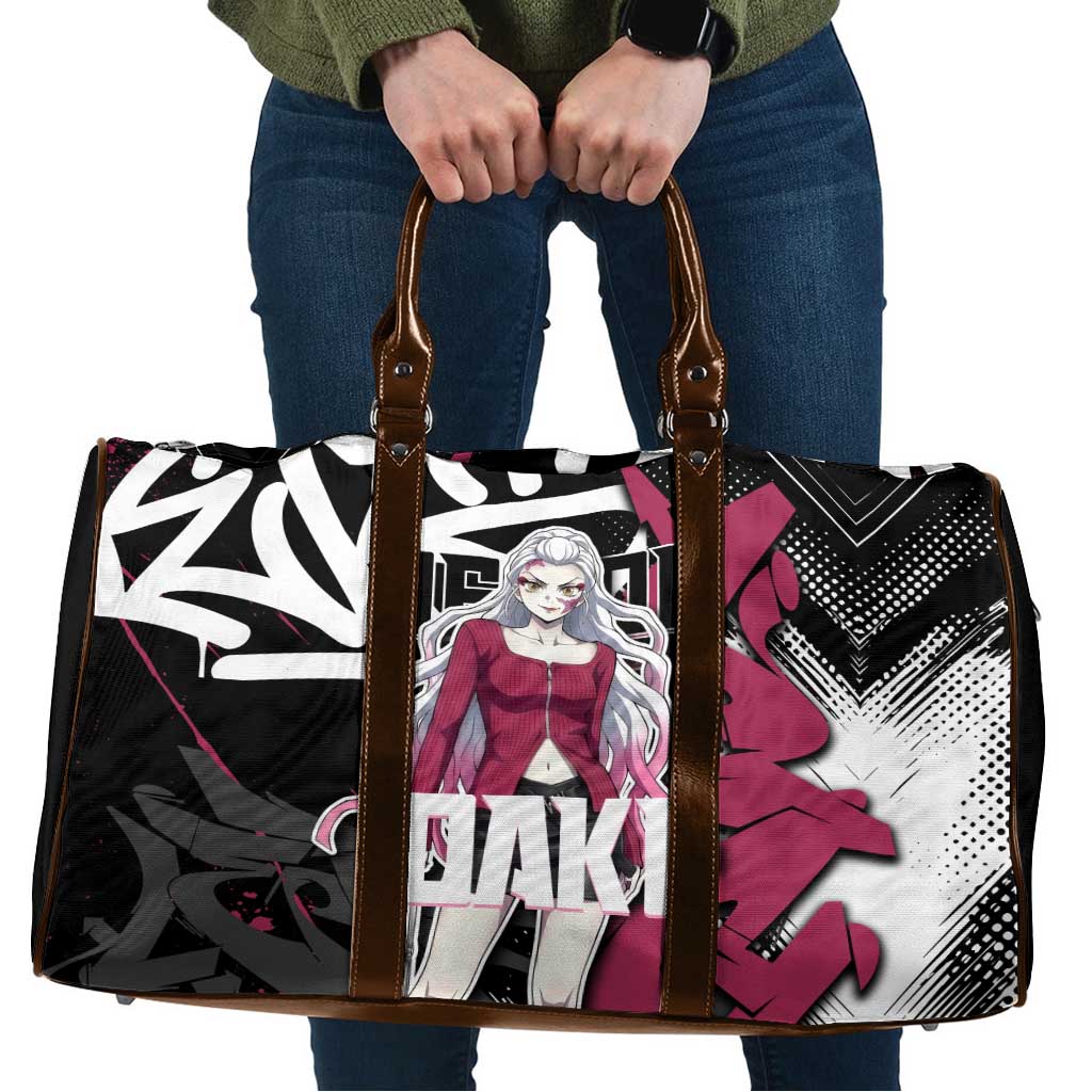 Daki Demon Slayer Travel Bag Pink Graffiti Anime Aesthetic