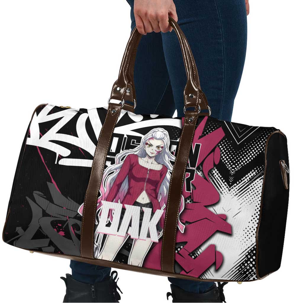 Daki Demon Slayer Travel Bag Pink Graffiti Anime Aesthetic