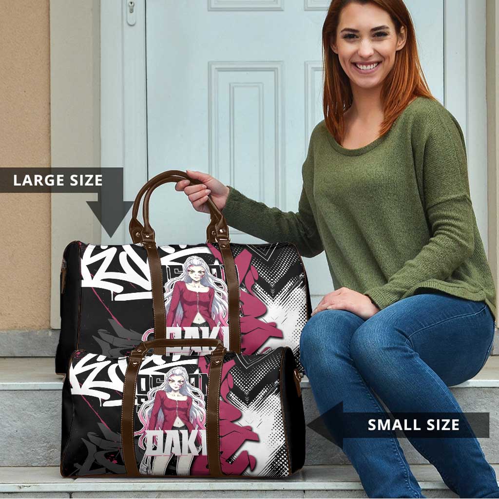 Daki Demon Slayer Travel Bag Pink Graffiti Anime Aesthetic