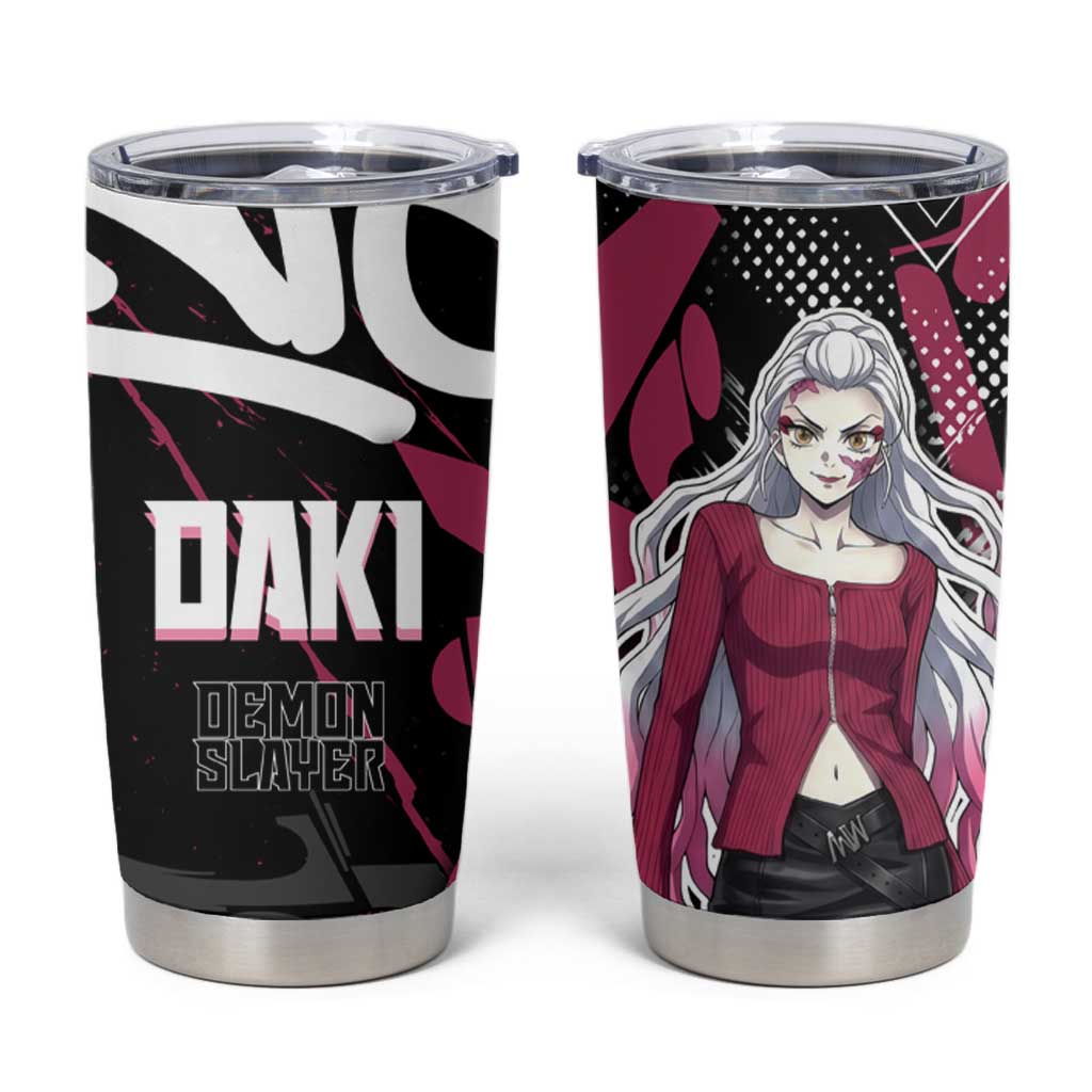 Daki Demon Slayer Tumbler Cup Pink Graffiti Anime Aesthetic