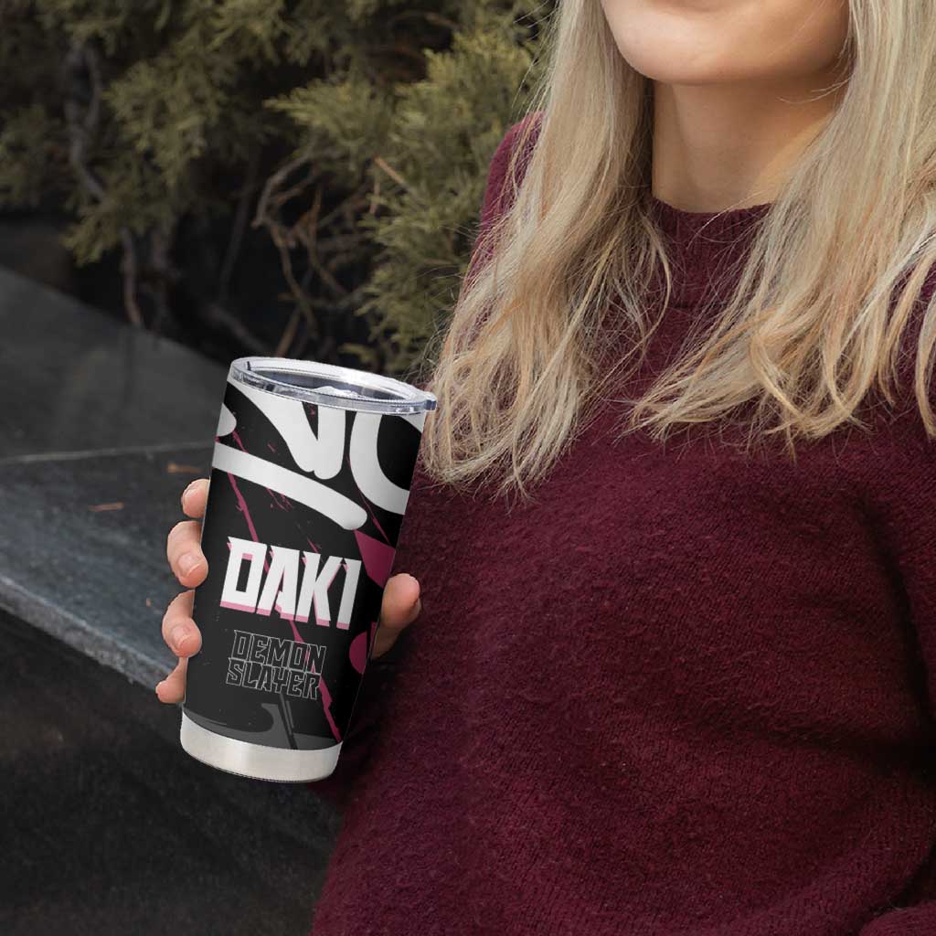 Daki Demon Slayer Tumbler Cup Pink Graffiti Anime Aesthetic