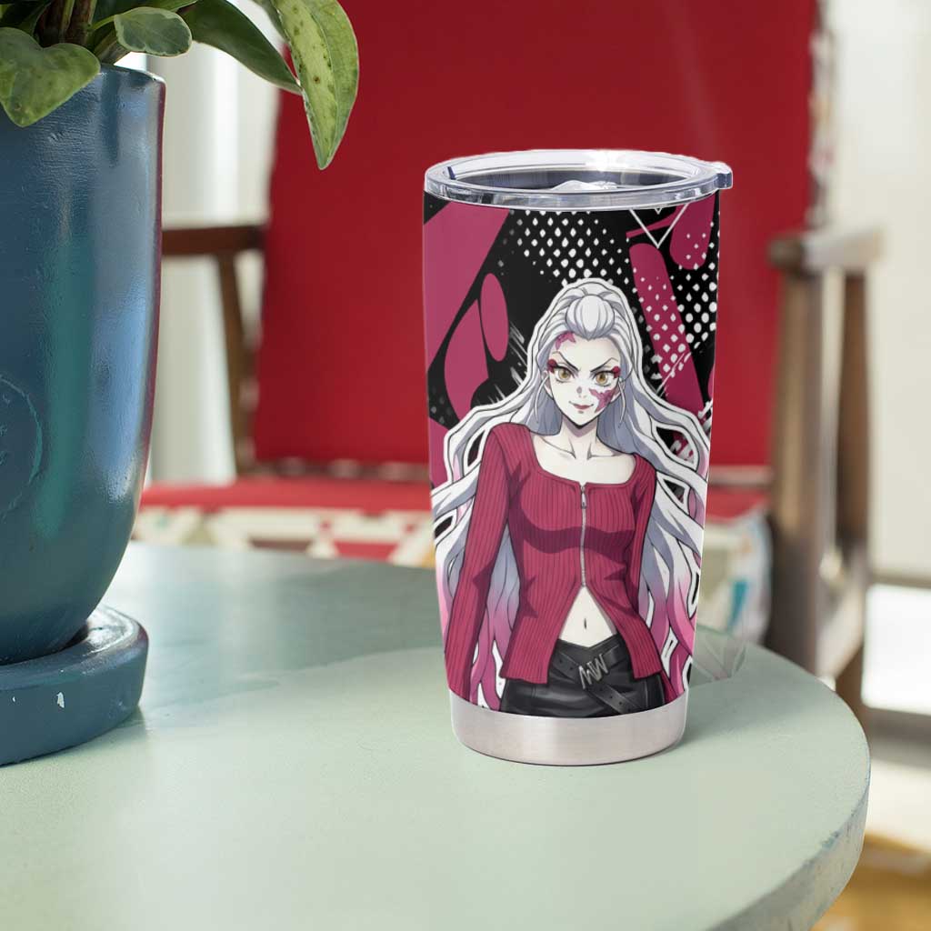 Daki Demon Slayer Tumbler Cup Pink Graffiti Anime Aesthetic