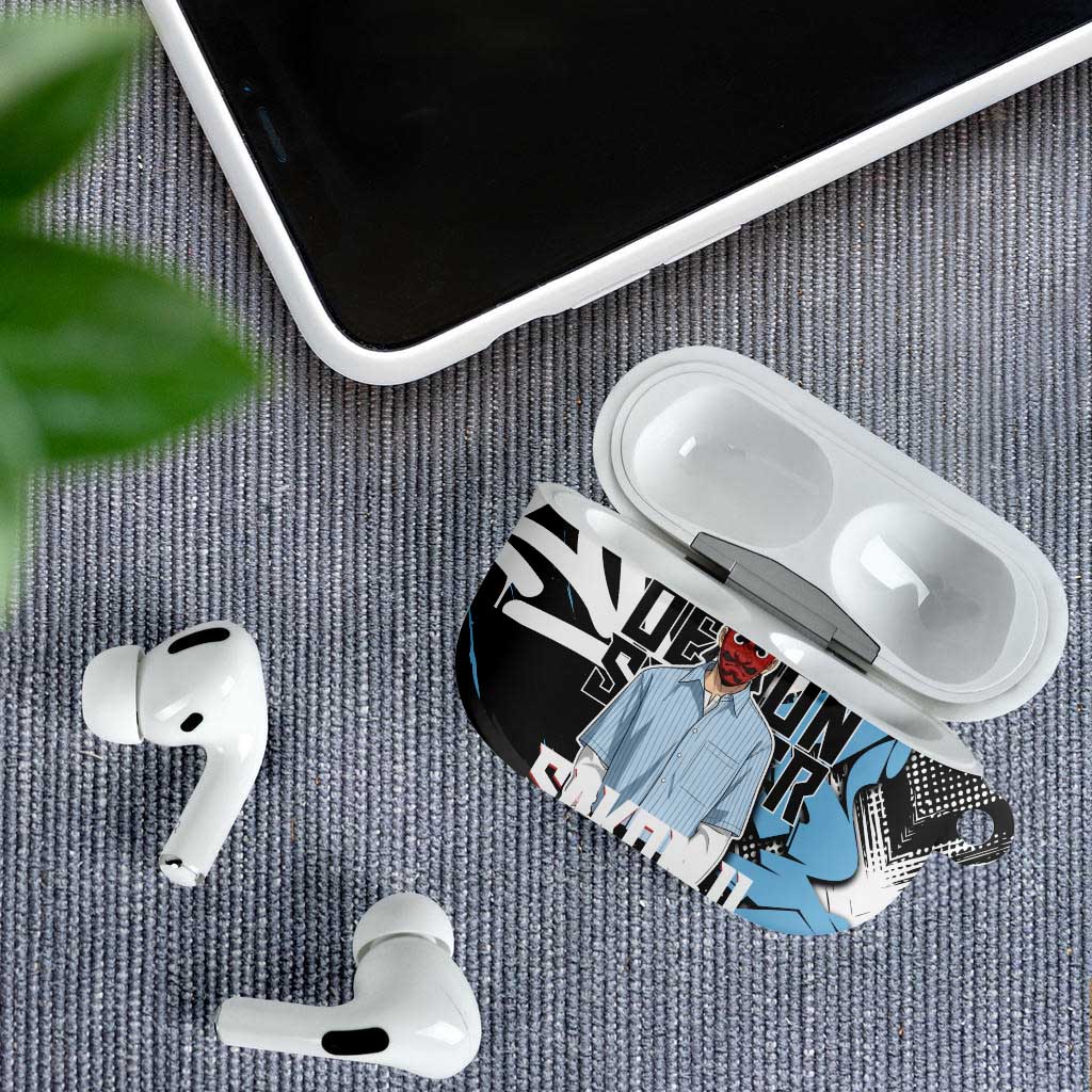 Sakonji Demon Slayer AirPods Case Blue Graffiti Anime Style