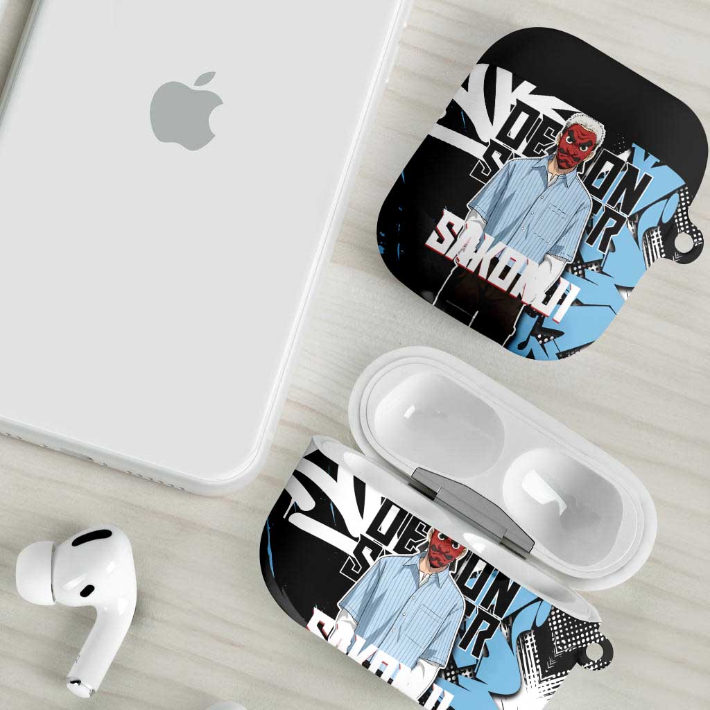 Sakonji Demon Slayer AirPods Case Blue Graffiti Anime Style