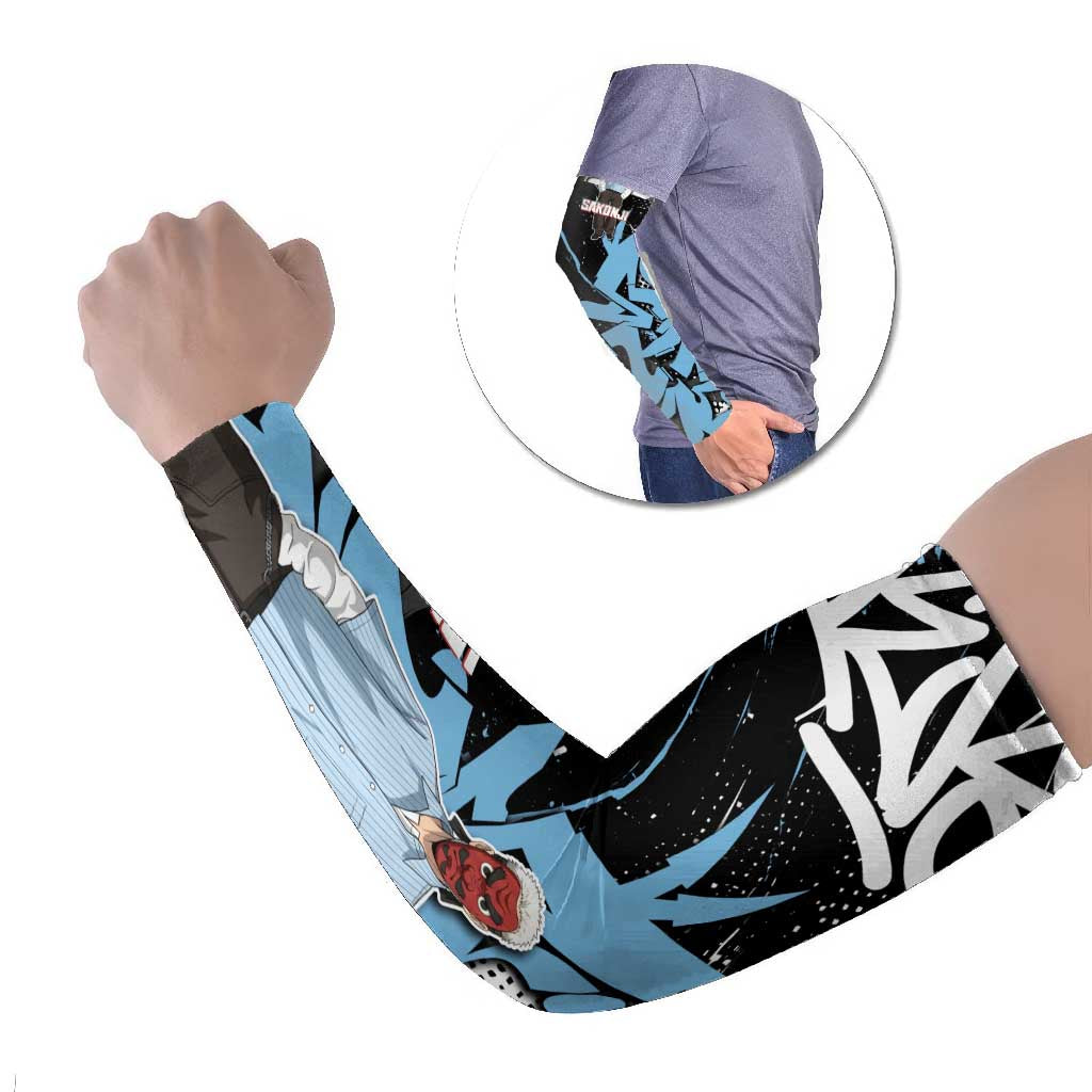 Sakonji Demon Slayer Arm Sleeves Blue Graffiti Anime Style