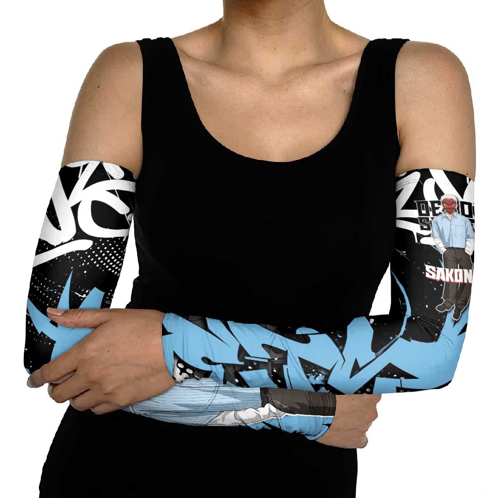 Sakonji Demon Slayer Arm Sleeves Blue Graffiti Anime Style