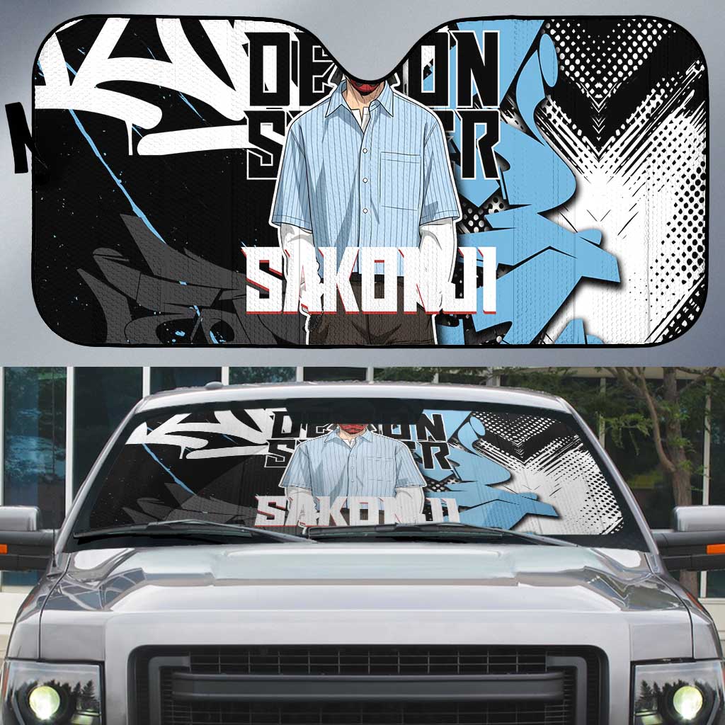 Sakonji Demon Slayer Auto Sun Shade Blue Graffiti Anime Style