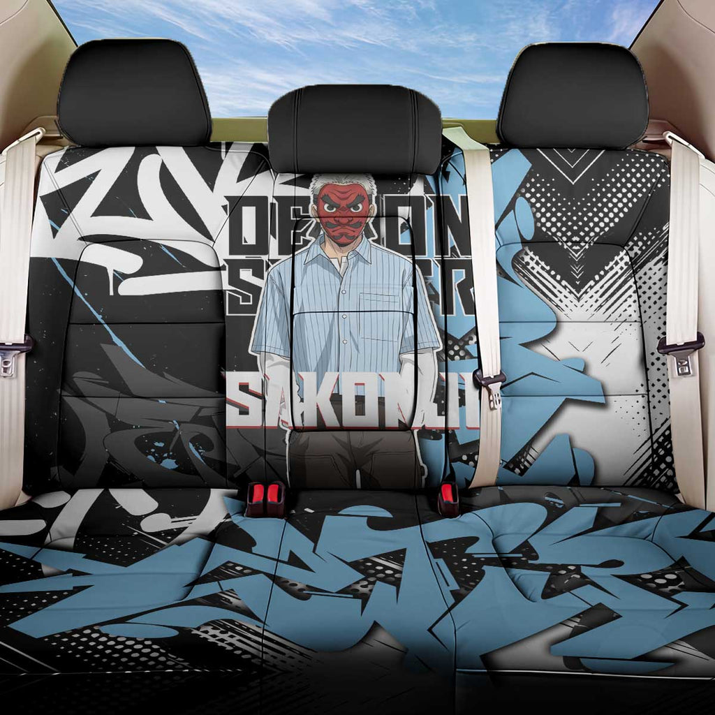 Sakonji Demon Slayer Back Car Seat Cover Blue Graffiti Anime Style