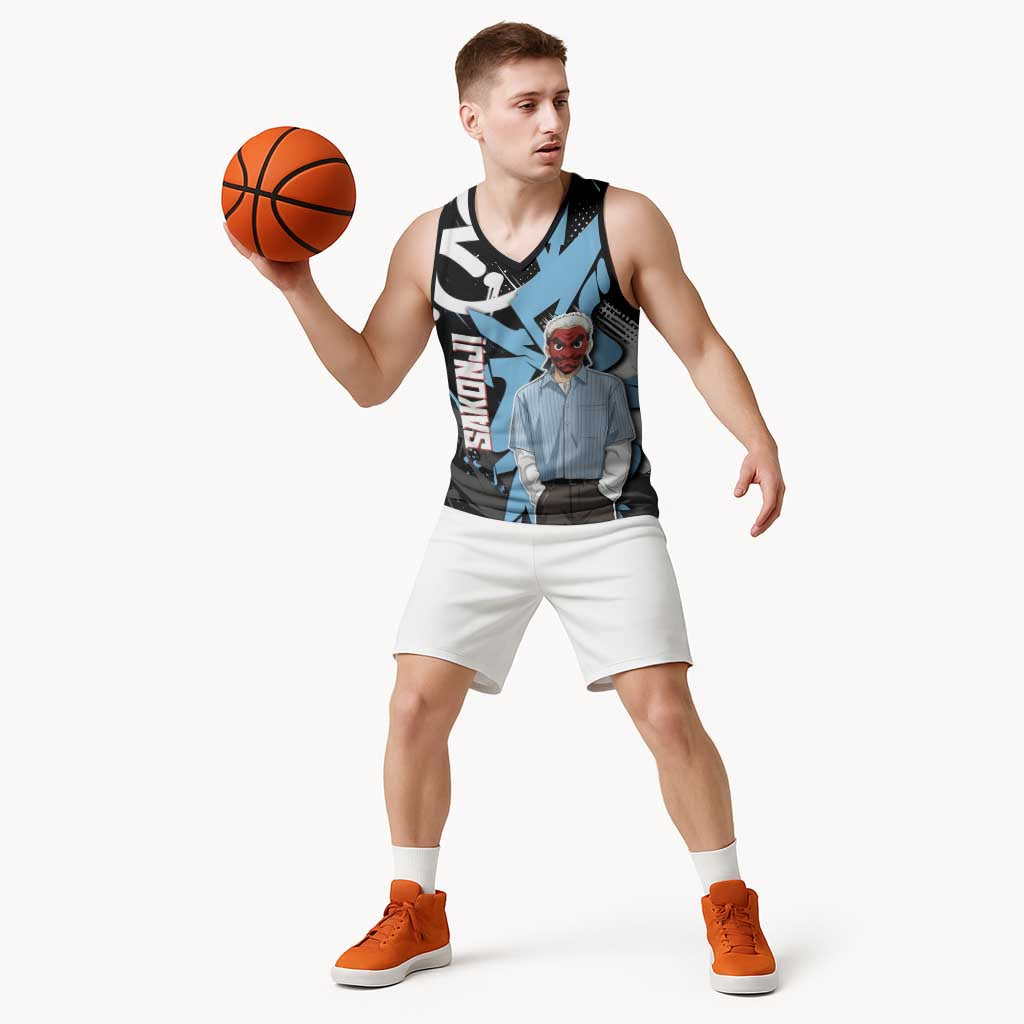 Sakonji Demon Slayer Basketball Jersey Blue Graffiti Anime Style