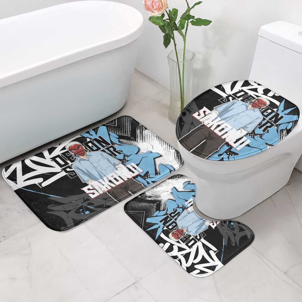 Sakonji Demon Slayer Bathroom Set Blue Graffiti Anime Style