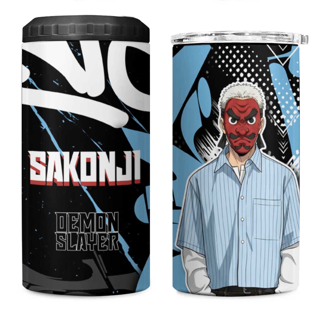 Sakonji Demon Slayer 4 in 1 Can Cooler Tumbler Blue Graffiti Anime Style